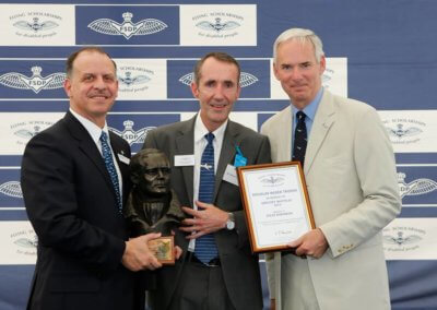 Being presented with The Douglas Bader Memorial Trophy (2015) , for my outstanding contribution to disabled pilots.